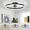 imageVOLISUN Low Profile Ceiling Fans with Light and Remote197in Modern Bladeless Ceiling Fan with Lights3000K6500K Dimmable Flush Mount LED Fan LightWhite Fandelier Ceiling Fans for BedroomBlack
