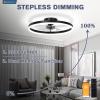 imageVOLISUN Low Profile Ceiling Fans with Light and Remote197in Modern Bladeless Ceiling Fan with Lights3000K6500K Dimmable Flush Mount LED Fan LightWhite Fandelier Ceiling Fans for BedroomBlack