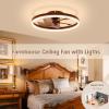 imageVOLISUN Low Profile Ceiling Fans with Light and Remote197in Modern Bladeless Ceiling Fan with Lights3000K6500K Dimmable Flush Mount LED Fan LightWhite Fandelier Ceiling Fans for BedroomWalnut