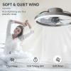 imageVOLISUN Low Profile Ceiling Fans with Light and Remote197in Modern Bladeless Ceiling Fan with Lights3000K6500K Dimmable Flush Mount LED Fan LightWhite Fandelier Ceiling Fans for BedroomBrown