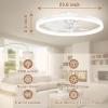 imageVOLISUN Low Profile Ceiling Fans with Light and Remote197in Modern Bladeless Ceiling Fan with Lights3000K6500K Dimmable Flush Mount LED Fan LightWhite Fandelier Ceiling Fans for BedroomWhite