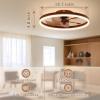 imageVOLISUN Low Profile Ceiling Fans with Light and Remote197in Modern Bladeless Ceiling Fan with Lights3000K6500K Dimmable Flush Mount LED Fan LightWhite Fandelier Ceiling Fans for BedroomWalnut