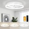 imageVOLISUN Low Profile Ceiling Fans with Light and Remote197in Modern Bladeless Ceiling Fan with Lights3000K6500K Dimmable Flush Mount LED Fan LightWhite Fandelier Ceiling Fans for BedroomWhite
