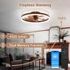 imageVOLISUN Low Profile Ceiling Fans with Light and Remote197in Modern Bladeless Ceiling Fan with Lights3000K6500K Dimmable Flush Mount LED Fan LightWhite Fandelier Ceiling Fans for BedroomWalnut