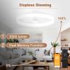 imageVOLISUN Low Profile Ceiling Fans with Lights and Remote 197in Fandelier Ceiling Fan Flush Mount 3000K6500K Smart Bladeless LED Fan Light White Modern Ceiling Fans with Lights for BedroomWhite