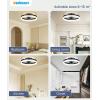 imageVOLISUN Low Profile Ceiling Fans with Lights and Remote 197in Fandelier Ceiling Fan Flush Mount 3000K6500K Smart Bladeless LED Fan Light White Modern Ceiling Fans with Lights for BedroomBlack