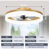 imageVOLISUN Low Profile Ceiling Fans with Lights and Remote 197in Fandelier Ceiling Fan Flush Mount 3000K6500K Smart Bladeless LED Fan Light White Modern Ceiling Fans with Lights for BedroomGold