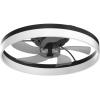 imageVOLISUN Low Profile Ceiling Fans with Lights and Remote 197in Fandelier Ceiling Fan Flush Mount 3000K6500K Smart Bladeless LED Fan Light White Modern Ceiling Fans with Lights for BedroomBlack
