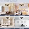 imageVOLISUN Low Profile Ceiling Fans with Lights and Remote 197in Fandelier Ceiling Fan Flush Mount 3000K6500K Smart Bladeless LED Fan Light White Modern Ceiling Fans with Lights for BedroomBrown