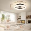 imageVOLISUN Low Profile Ceiling Fans with Lights and Remote 197in Fandelier Ceiling Fan Flush Mount 3000K6500K Smart Bladeless LED Fan Light White Modern Ceiling Fans with Lights for BedroomBlack