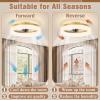 imageVOLISUN Low Profile Ceiling Fans with Lights and Remote 197in Fandelier Ceiling Fan Flush Mount 3000K6500K Smart Bladeless LED Fan Light White Modern Ceiling Fans with Lights for BedroomGold