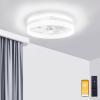 imageVOLISUN Low Profile Ceiling Fans with Lights and Remote 197in Fandelier Ceiling Fan Flush Mount 3000K6500K Smart Bladeless LED Fan Light White Modern Ceiling Fans with Lights for BedroomWhite