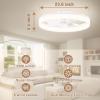 imageVOLISUN Low Profile Ceiling Fans with Lights and Remote 197in Fandelier Ceiling Fan Flush Mount 3000K6500K Smart Bladeless LED Fan Light White Modern Ceiling Fans with Lights for BedroomWhite