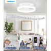imageVOLISUN Low Profile Ceiling Fans with Lights and Remote 197in Fandelier Ceiling Fan Flush Mount 3000K6500K Smart Bladeless LED Fan Light White Modern Ceiling Fans with Lights for BedroomWhite