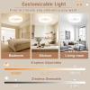 imageVOLISUN Low Profile Ceiling Fans with Lights and Remote 197in Fandelier Ceiling Fan Flush Mount 3000K6500K Smart Bladeless LED Fan Light White Modern Ceiling Fans with Lights for BedroomWhite