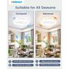 imageVOLISUN Low Profile Ceiling Fans with Lights and Remote 197in Fandelier Ceiling Fan Flush Mount 3000K6500K Smart Bladeless LED Fan Light White Modern Ceiling Fans with Lights for BedroomWhite
