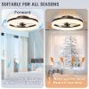 imageVOLISUN Low Profile Ceiling Fans with Lights and Remote 197in Fandelier Ceiling Fan Flush Mount 3000K6500K Smart Bladeless LED Fan Light White Modern Ceiling Fans with Lights for BedroomBrown
