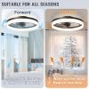 imageVOLISUN Low Profile Ceiling Fans with Lights and Remote 197in Fandelier Ceiling Fan Flush Mount 3000K6500K Smart Bladeless LED Fan Light White Modern Ceiling Fans with Lights for BedroomBlack
