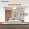 imageVOLISUN Low Profile Ceiling Fans with Lights and Remote 197in Fandelier Ceiling Fan Flush Mount 3000K6500K Smart Bladeless LED Fan Light White Modern Ceiling Fans with Lights for BedroomWhite