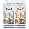imageVOLISUN Low Profile Ceiling Fans with Lights and Remote 197in Fandelier Ceiling Fan Flush Mount 3000K6500K Smart Bladeless LED Fan Light White Modern Ceiling Fans with Lights for BedroomBlack