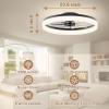 imageVOLISUN Low Profile Ceiling Fans with Lights and Remote 197in Fandelier Ceiling Fan Flush Mount 3000K6500K Smart Bladeless LED Fan Light White Modern Ceiling Fans with Lights for BedroomBlack