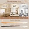 imageVOLISUN Low Profile Ceiling Fans with Lights and Remote 197in Fandelier Ceiling Fan Flush Mount 3000K6500K Smart Bladeless LED Fan Light White Modern Ceiling Fans with Lights for BedroomBlack