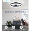 imageVOLISUN Low Profile Ceiling Fans with Lights and Remote 197in Fandelier Ceiling Fan Flush Mount 3000K6500K Smart Bladeless LED Fan Light White Modern Ceiling Fans with Lights for BedroomBlack