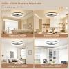 imageVOLISUN Low Profile Ceiling Fans with Lights and Remote 197in Fandelier Ceiling Fan Flush Mount 3000K6500K Smart Bladeless LED Fan Light White Modern Ceiling Fans with Lights for BedroomBlack