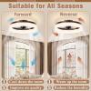 imageVOLISUN Low Profile Ceiling Fans with Lights and Remote 197in Fandelier Ceiling Fan Flush Mount 3000K6500K Smart Bladeless LED Fan Light White Modern Ceiling Fans with Lights for BedroomBrown