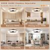 imageVOLISUN Low Profile Ceiling Fans with Lights and Remote 197in Fandelier Ceiling Fan Flush Mount 3000K6500K Smart Bladeless LED Fan Light White Modern Ceiling Fans with Lights for BedroomBrown