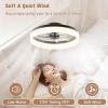 imageVOLISUN Low Profile Ceiling Fans with Lights and Remote 197in Fandelier Ceiling Fan Flush Mount 3000K6500K Smart Bladeless LED Fan Light White Modern Ceiling Fans with Lights for BedroomBlack