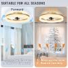 imageVOLISUN Low Profile Ceiling Fans with Lights and Remote 197in Fandelier Ceiling Fan Flush Mount 3000K6500K Smart Bladeless LED Fan Light White Modern Ceiling Fans with Lights for BedroomGold