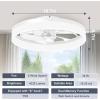 imageVOLISUN Low Profile Ceiling Fans with Lights and Remote 197in Fandelier Ceiling Fan Flush Mount 3000K6500K Smart Bladeless LED Fan Light White Modern Ceiling Fans with Lights for BedroomWhite