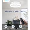 imageVOLISUN Low Profile Ceiling Fans with Lights and Remote 197in Fandelier Ceiling Fan Flush Mount 3000K6500K Smart Bladeless LED Fan Light White Modern Ceiling Fans with Lights for BedroomWhite