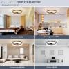imageVOLISUN Low Profile Ceiling Fans with Lights and Remote 197in Fandelier Ceiling Fan Flush Mount 3000K6500K Smart Bladeless LED Fan Light White Modern Ceiling Fans with Lights for BedroomBlack