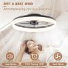 imageVOLISUN Low Profile Ceiling Fans with Lights and Remote 197in Fandelier Ceiling Fan Flush Mount 3000K6500K Smart Bladeless LED Fan Light White Modern Ceiling Fans with Lights for BedroomBlack