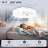 imageVOLISUN Low Profile Ceiling Fans with Lights and Remote 197in Fandelier Ceiling Fan Flush Mount 3000K6500K Smart Bladeless LED Fan Light White Modern Ceiling Fans with Lights for BedroomWhite