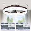 imageVOLISUN Low Profile Ceiling Fans with Lights and Remote 197in Fandelier Ceiling Fan Flush Mount 3000K6500K Smart Bladeless LED Fan Light White Modern Ceiling Fans with Lights for BedroomBrown