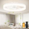 imageVOLISUN Low Profile Ceiling Fans with Lights and Remote 197in Fandelier Ceiling Fan Flush Mount 3000K6500K Smart Bladeless LED Fan Light White Modern Ceiling Fans with Lights for BedroomWhite