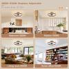 imageVOLISUN Low Profile Ceiling Fans with Lights and Remote 197in Flush Mount Ceiling Fans with Light 3000K6500K Dimmable Fandelier LED Fan Light White Bladeless Ceiling Fans with Lights for BedroomWalnut
