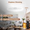 imageVOLISUN Low Profile Ceiling Fans with Lights and Remote 197in Flush Mount Ceiling Fans with Light 3000K6500K Dimmable Fandelier LED Fan Light White Bladeless Ceiling Fans with Lights for BedroomWhite