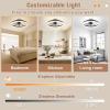 imageVOLISUN Low Profile Ceiling Fans with Lights and Remote 197in Flush Mount Ceiling Fans with Light 3000K6500K Dimmable Fandelier LED Fan Light White Bladeless Ceiling Fans with Lights for BedroomBlack
