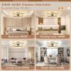 imageVOLISUN Low Profile Ceiling Fans with Lights and Remote 197in Flush Mount Ceiling Fans with Light 3000K6500K Dimmable Fandelier LED Fan Light White Bladeless Ceiling Fans with Lights for BedroomGold