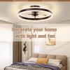 imageVOLISUN Low Profile Ceiling Fans with Lights and Remote 197in Flush Mount Ceiling Fans with Light 3000K6500K Dimmable Fandelier LED Fan Light White Bladeless Ceiling Fans with Lights for BedroomBrown