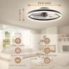 imageVOLISUN Low Profile Ceiling Fans with Lights and Remote 197in Flush Mount Ceiling Fans with Light 3000K6500K Dimmable Fandelier LED Fan Light White Bladeless Ceiling Fans with Lights for BedroomBlack