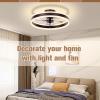 imageVOLISUN Low Profile Ceiling Fans with Lights and Remote 197in Flush Mount Ceiling Fans with Light 3000K6500K Dimmable Fandelier LED Fan Light White Bladeless Ceiling Fans with Lights for BedroomBrown
