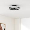 imageVOLISUN Low Profile Ceiling Fans with Lights and Remote 197in Flush Mount Ceiling Fans with Light 3000K6500K Dimmable Fandelier LED Fan Light White Bladeless Ceiling Fans with Lights for BedroomBlack