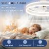 imageVOLISUN Low Profile Ceiling Fans with Lights and Remote 197in Flush Mount Ceiling Fans with Light 3000K6500K Dimmable Fandelier LED Fan Light White Bladeless Ceiling Fans with Lights for BedroomWhite