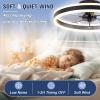 imageVOLISUN Low Profile Ceiling Fans with Lights and Remote 197in Flush Mount Ceiling Fans with Light 3000K6500K Dimmable Fandelier LED Fan Light White Bladeless Ceiling Fans with Lights for BedroomBlack
