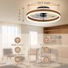 imageVOLISUN Low Profile Ceiling Fans with Lights and Remote 197in Flush Mount Ceiling Fans with Light 3000K6500K Dimmable Fandelier LED Fan Light White Bladeless Ceiling Fans with Lights for BedroomWalnut